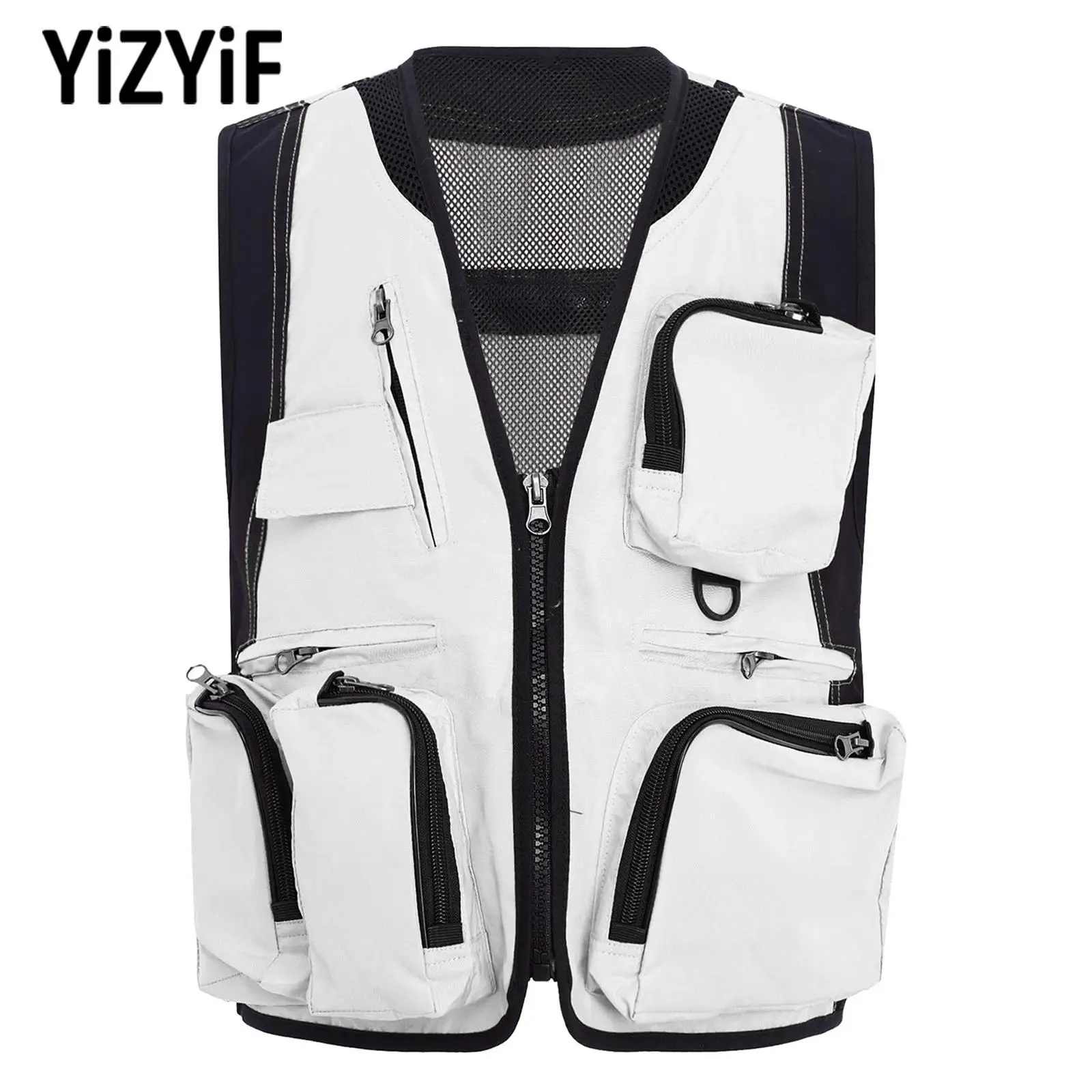 

Unisex Kids Boys Girls Stylish Sports Fitness Vests School Camping Fishing Costume Sleeveless Waistcoats with Zipper Pockets