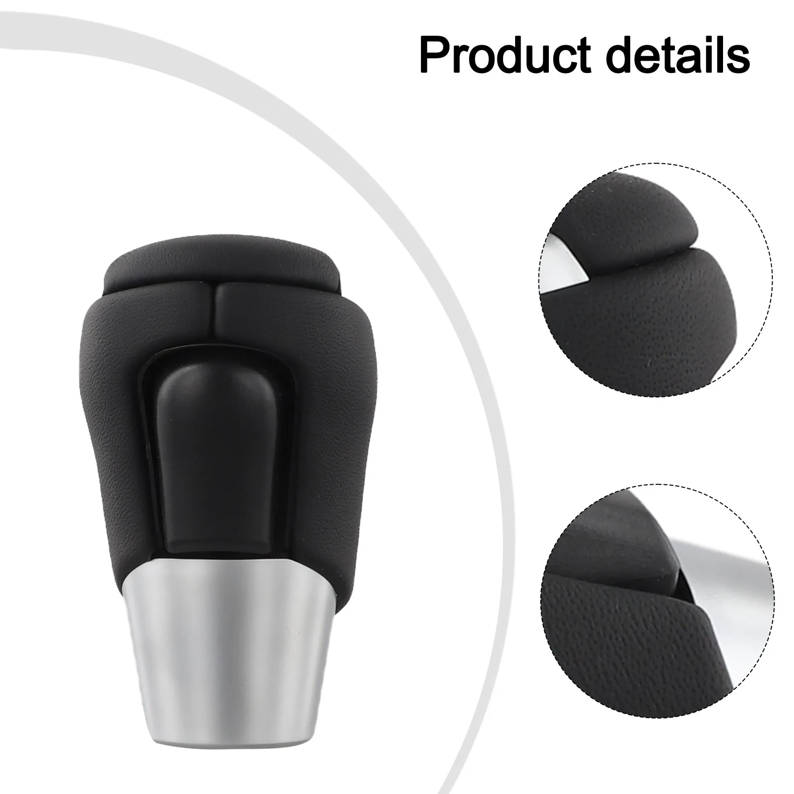 

Driving Experience Enhancement Black And Silver Auto Gear Shift Knob Premium Leather Shift Knob Knob Trim Improved Gear Control