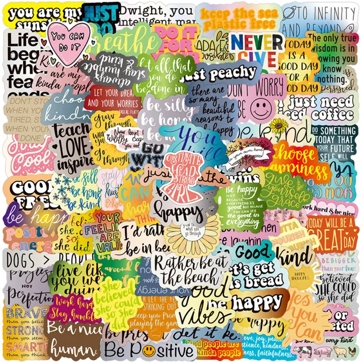 100Pcs Inspirational Words Stickers Motivational Quote Stickers For Teens And Adults Trendy Vinyl Positive Sticker For Water Bot