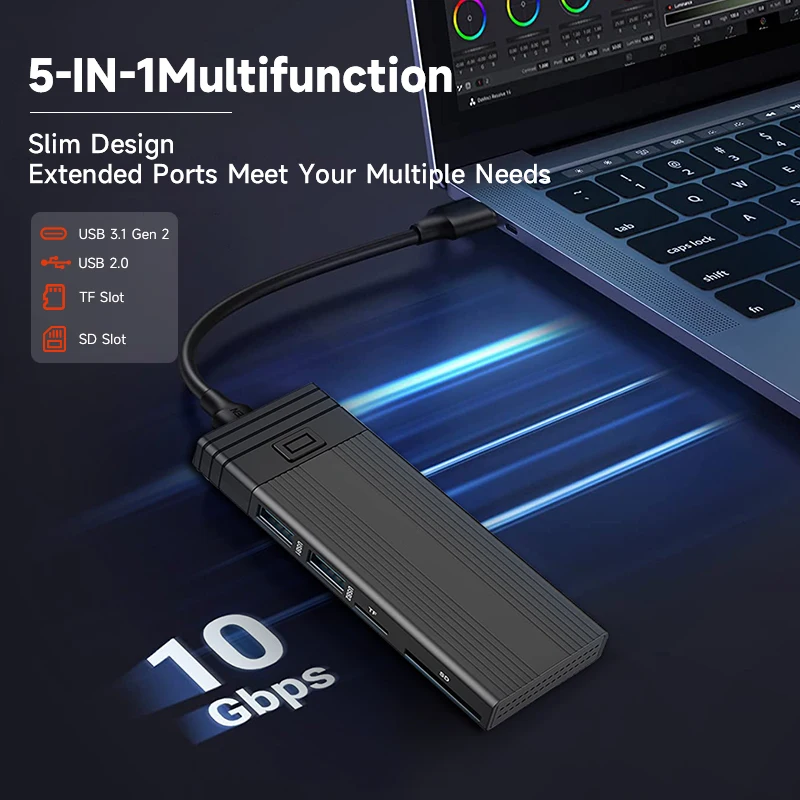 

Чехол KingSpec M2 SSD usb-хаб NVMe 10 Гбит/с M.2 на USB M.2 SSD чехол для 2242 2260 2280 NVME PCIE SSD Disk Box