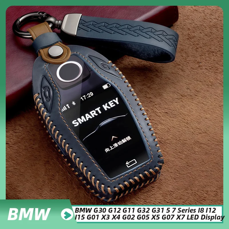 

Leather Key Shell Car Key Case Holder Cover For BMW 5 7 Series G11 G12 G30 G31 G32 I8 I12 I15 G01 G02 G05 G07 X3 X4 X5 X7