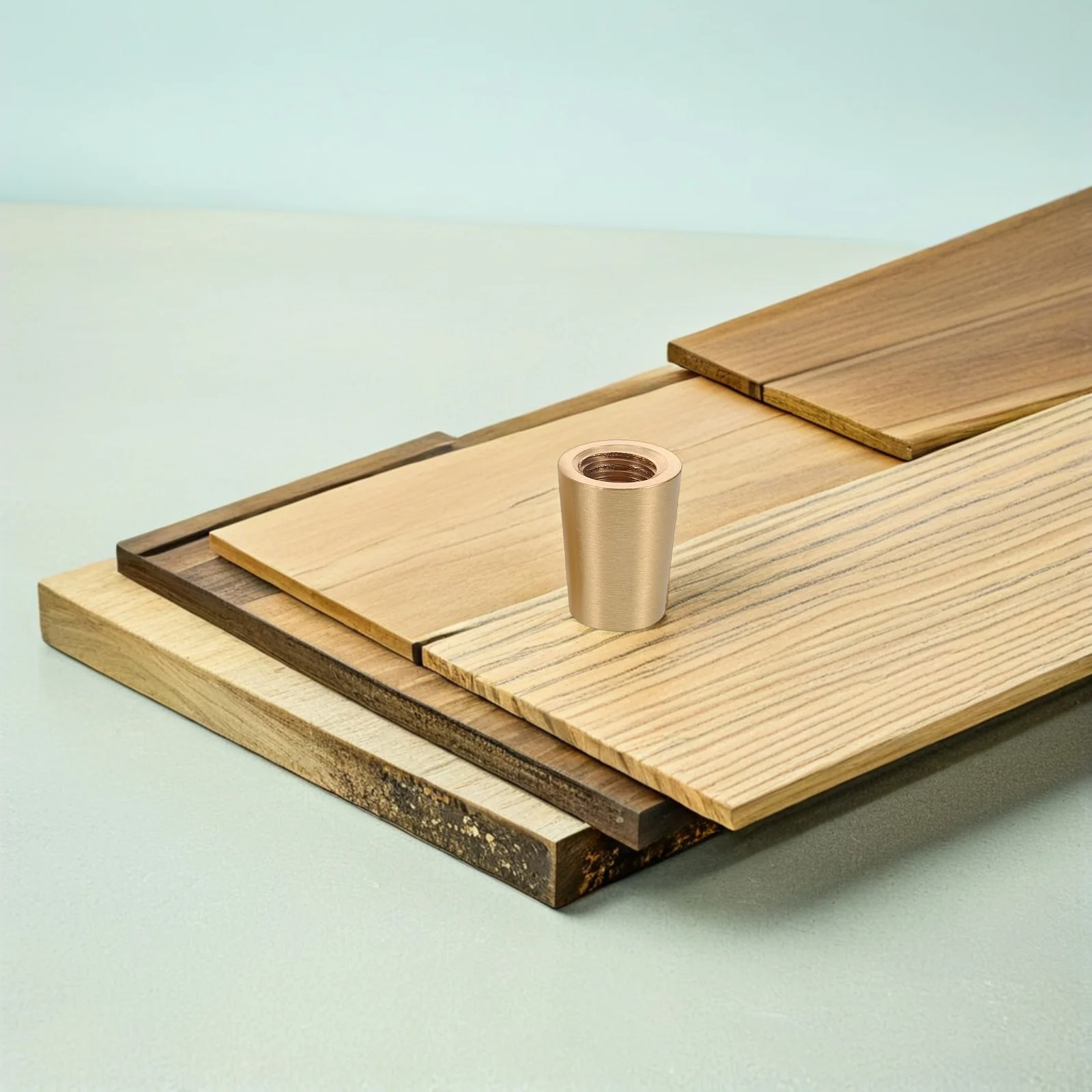 

8 pcs Brass Tray Feet: Wood Base Copper Foot Pads For Furniture Legs Anti-Skid Protection Cone Design Shelf Cabinet Table Leg