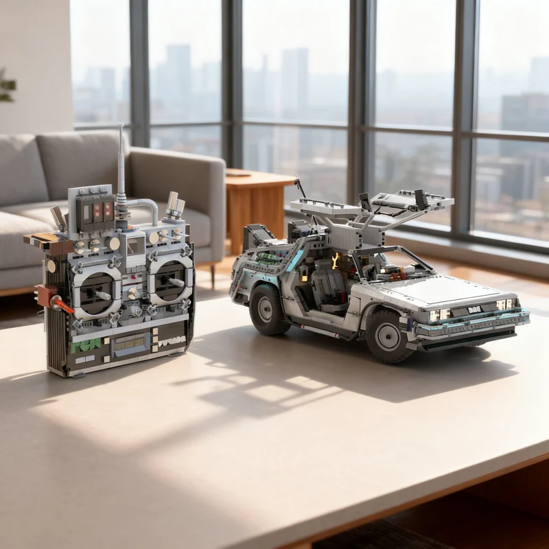 

7357 деталей MOC 1:8 DeLorean Time Machine Doc Brown S Model, конструктор, архитектурная модель, игрушка, рождественский подарок, кирпичики для детей