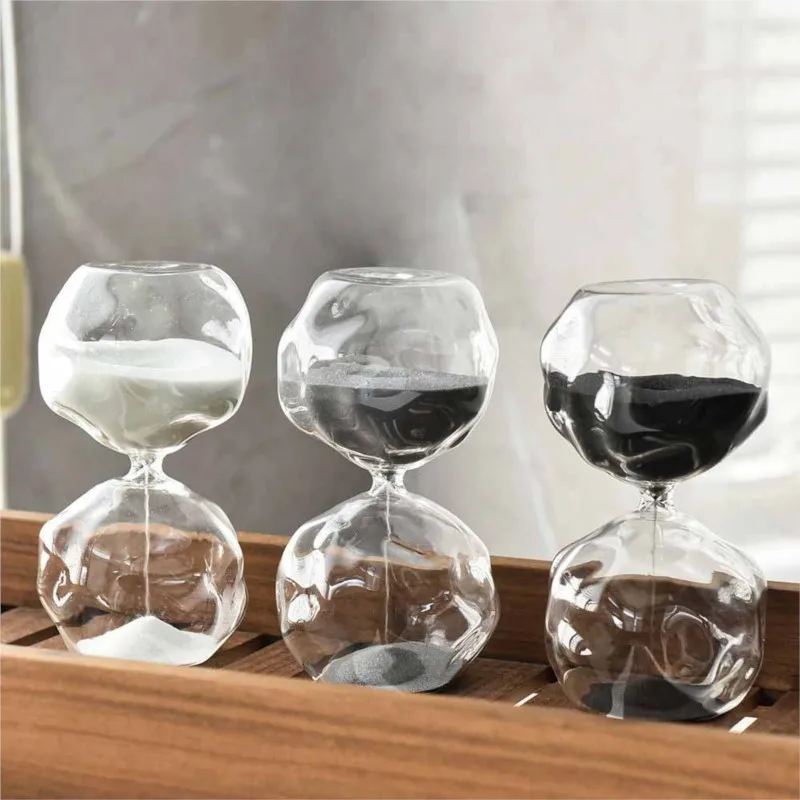 30 Minute Irregular Transparent Glass Hourglass Timer Creative Small Hourglass Home Hourglass Ornament Home Decor Ornament ZJ288
