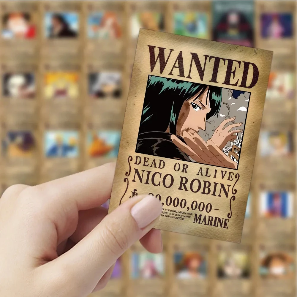 10/30/56PCS Small Anime One Piece Wanted Posters Stickers Cool Cartoon Decal Laptop Diary Phone Decoration Wall Graffiti Sticker