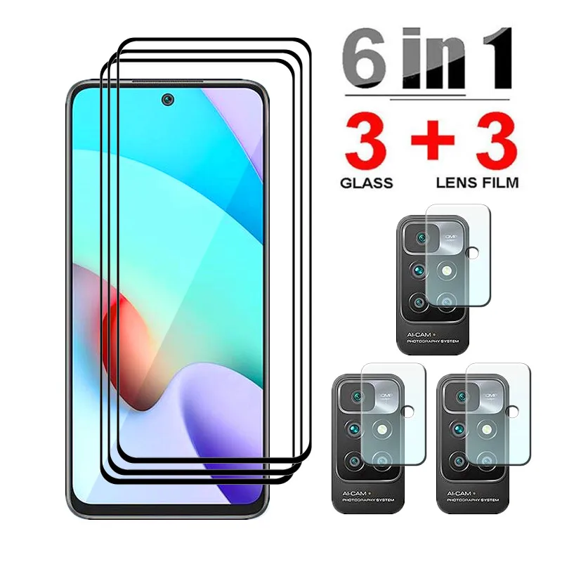 Tempered Glass For Redmi 10 10Prime 2022 Screen Protector 9H Cover Film For Redmi 10 Prime 2022 Soft Camera film