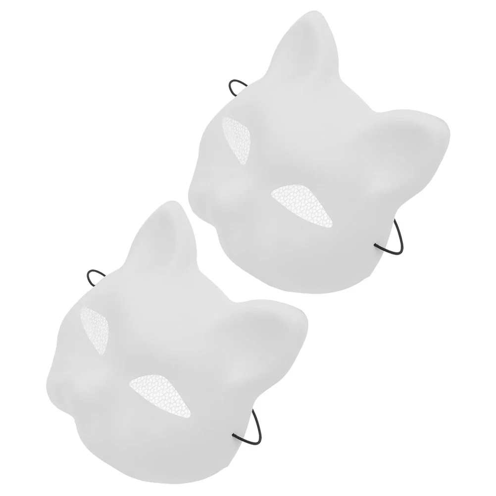 Fox Mask Blank Cat Face embrione bianco Halloween Decor maschere in maschera Party Makeup Costume puntelli Pvc