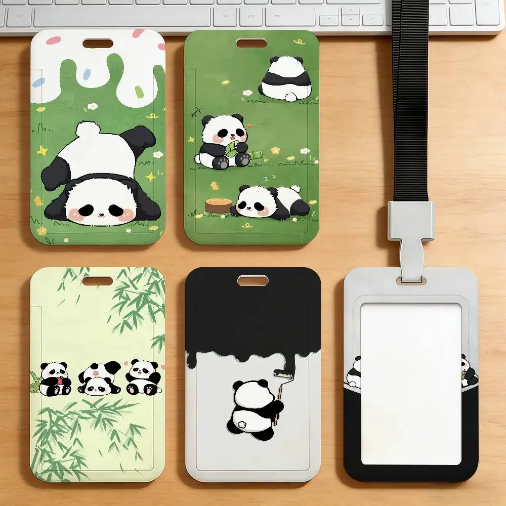 Cartoon Panda Cute Card Holder Student Campus Meal Cards Public Transport Subway Cardcase