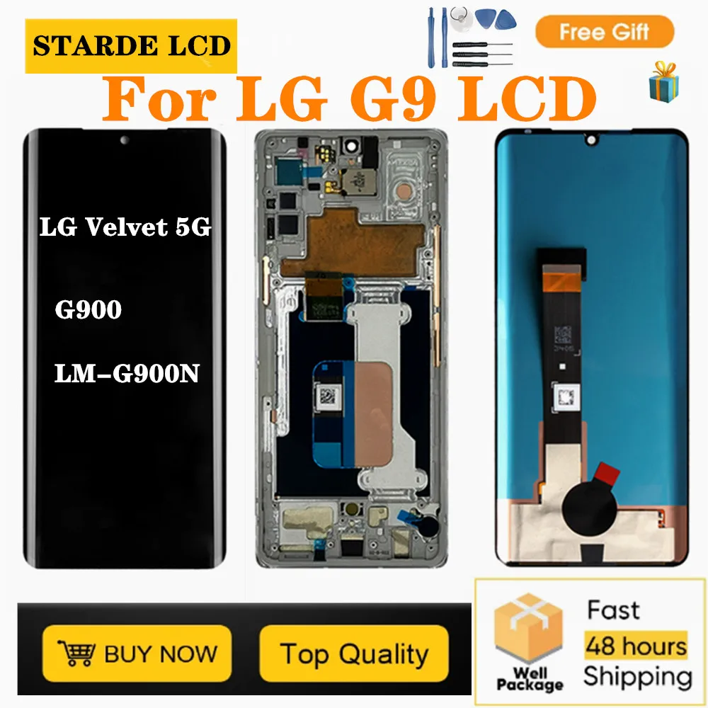 For LG Velvet 5G G9 G900 G900TM G900EM LM-G900N G910EMW LCD Display Touch Screen Digitizer Assembly For Velvet 5G UW G900V LCD