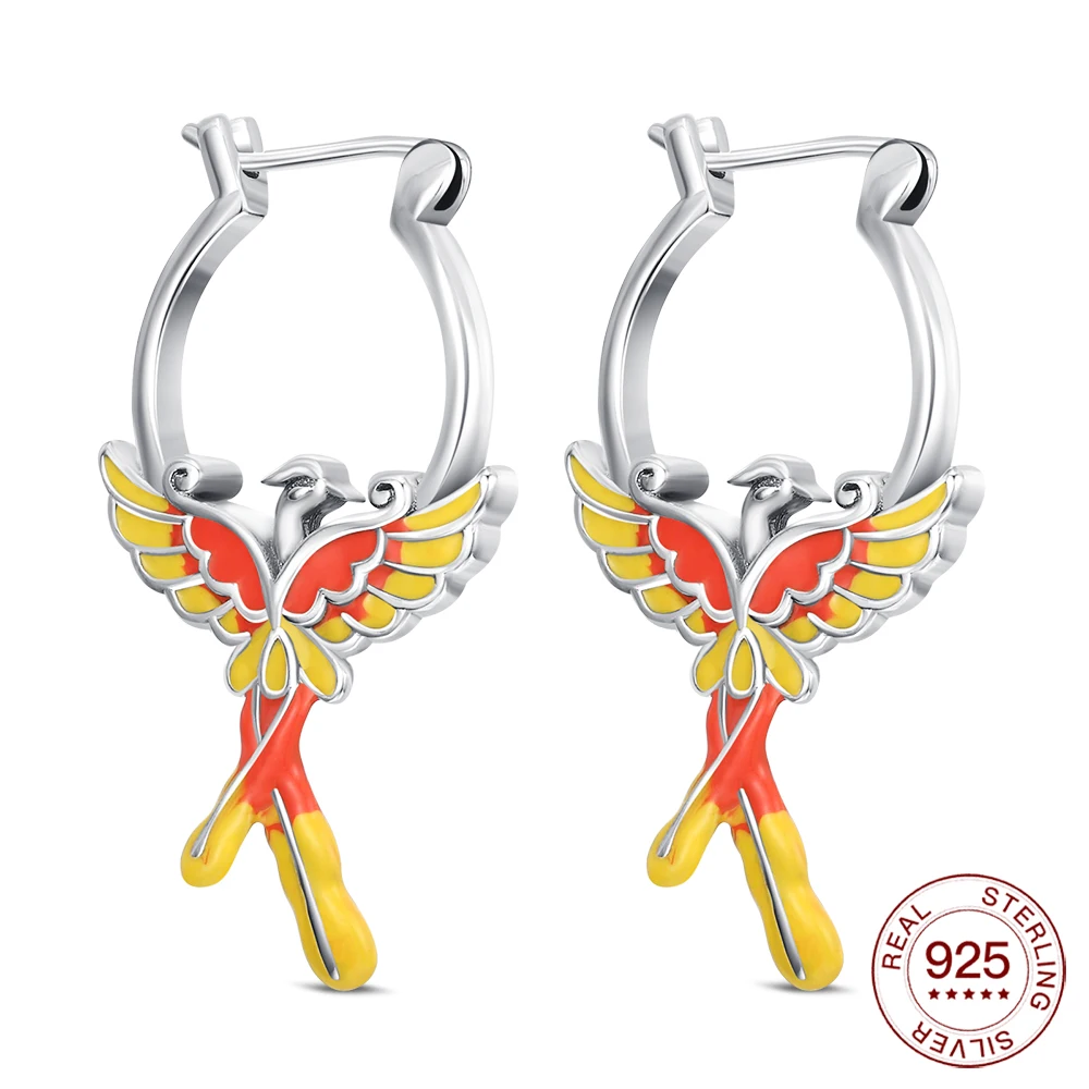 New 925 Sterling Silver Earrings Phoenix Earrings Original Earring For Ladies Fashion Friends Party Daily Wear Gifts