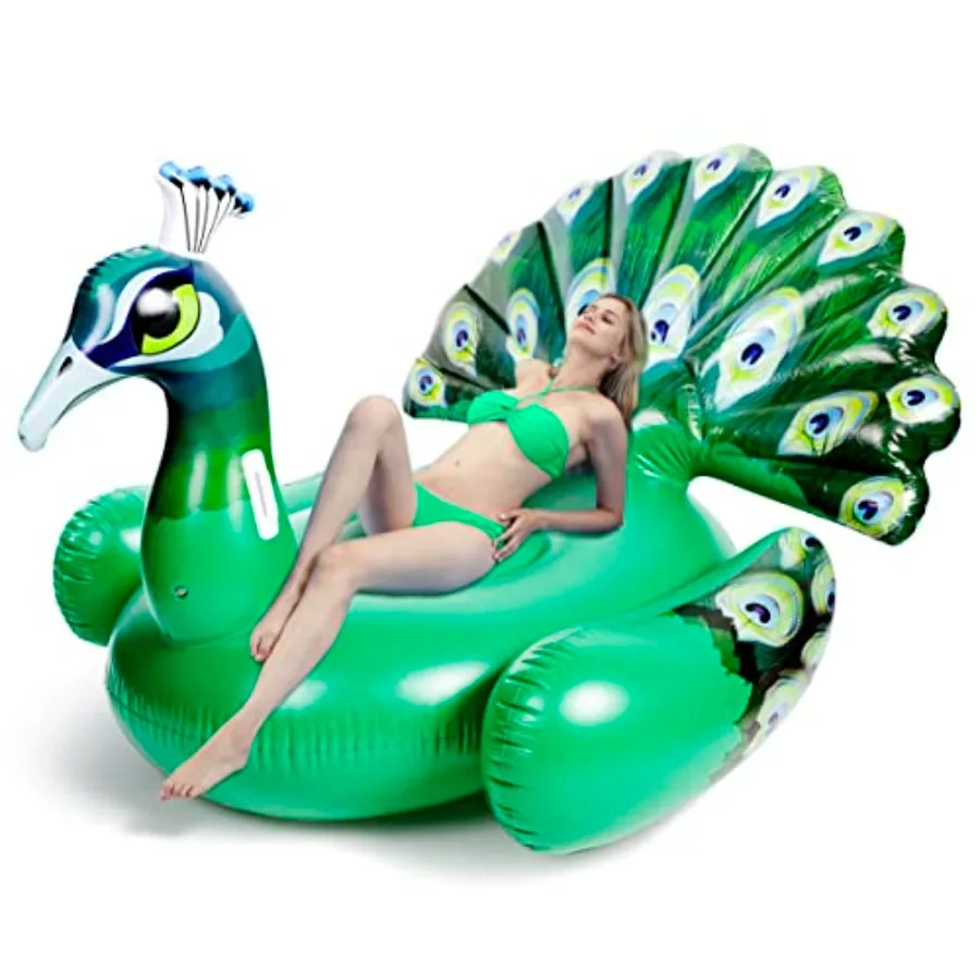 

Inflatable Peacock Pool Float - Giant Peacock Fun Beach Floaties, Pool Party Decorations Adult Size Inflatable Animal Summer Sw
