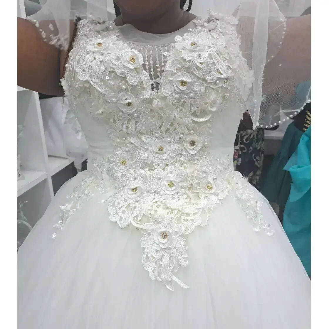 Personnalisé nouveau Style Cap manches grande taille robe De mariée robes De Novia 3D Appliques robe De bal gonflée robe De mariée africaine