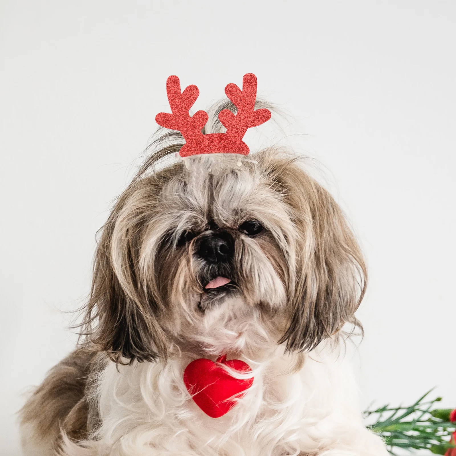 

3Pcs Pet Hairpin Christmas Red Creative Pet Headband Headwear Festival Party Accessory Party Headband Creative Hair Pin