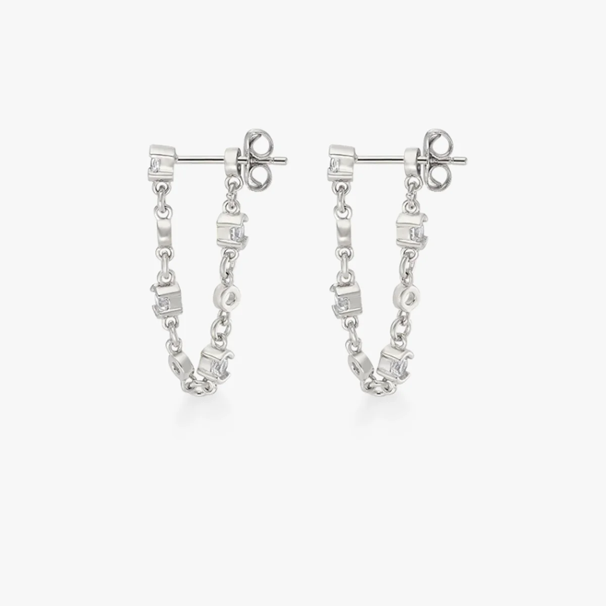 9K/14K/18K White Gold Lab Created Diamond Floating Earrings VS/VVS Round Cut Lab Diamond Drop Earrings Fine Jewelry For Women