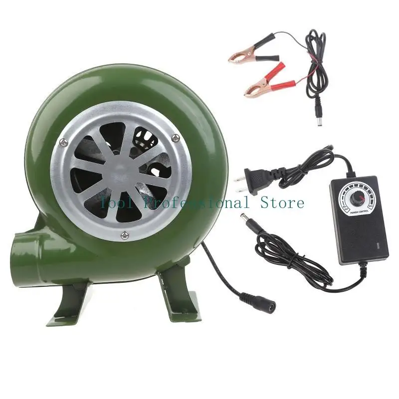 57QF Portable BBQ Fan Air Blower for Barbecue Camping Cooking DC12V