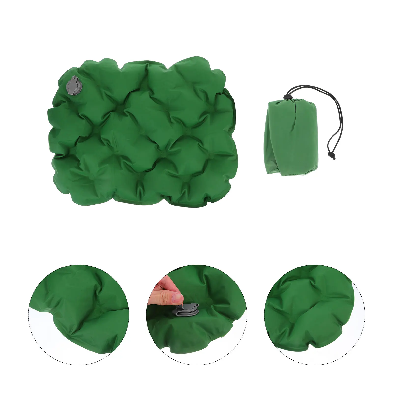 

Inflatable Seat Cushion Camping Pad TPU Lightweight Portable Green Quick Inflate Travel Hiking Sitting Pad