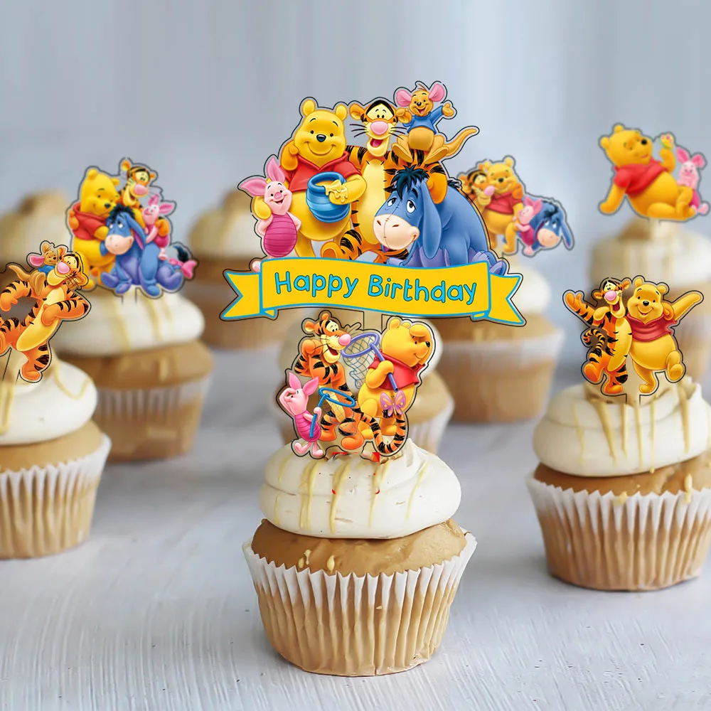 Pooh Bear Acrylic Cake Topper Winnie Birthday Party Supplies Baby Shower Mr Sanders DIY Baking Decoration Wedding Home Decor