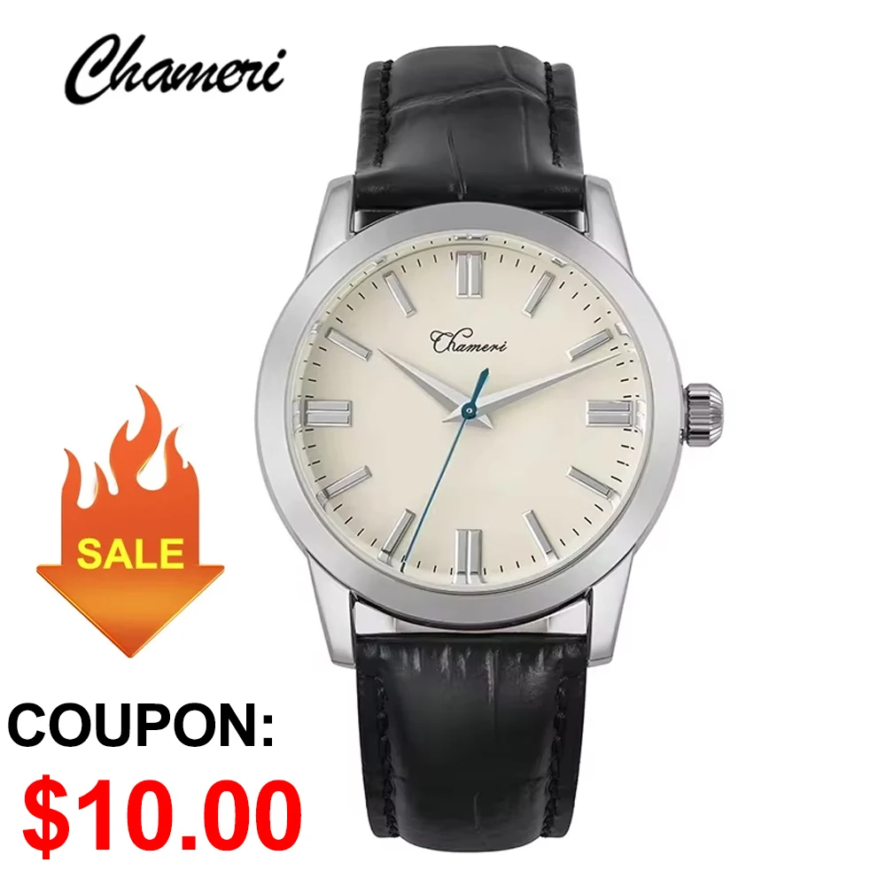 Chameri GS03 Quartz Watch VH31 Movement Stainless Steel Sapphire Watches Waterproof 50m Fashion Casual Classic Men Wristwatch