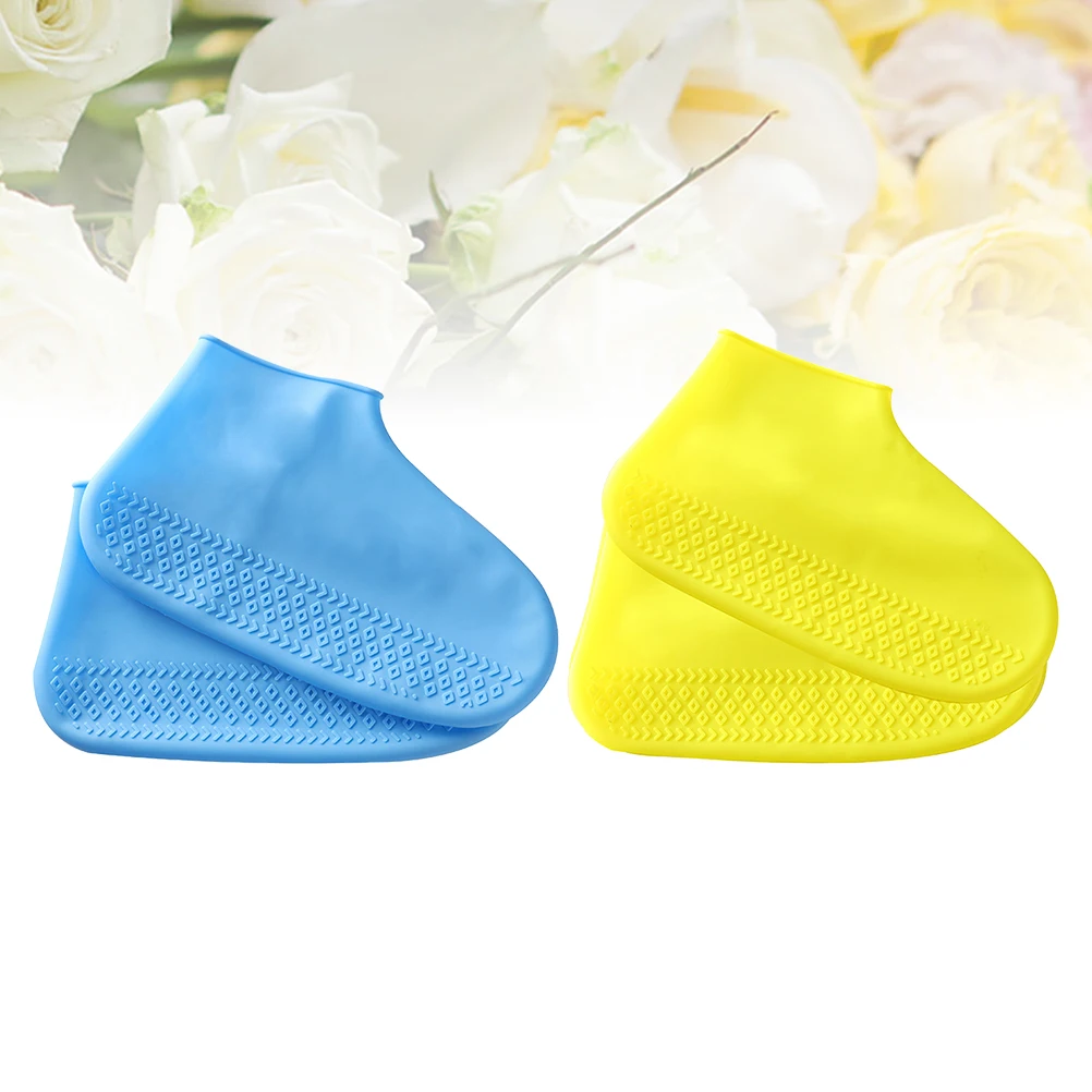 2 пары водонепроницаемых бахил, силиконовый чехол для обуви, противоскользящие бахилы, защита для ботинок для путешествий, кемпинга, пляжа, снега, дождя