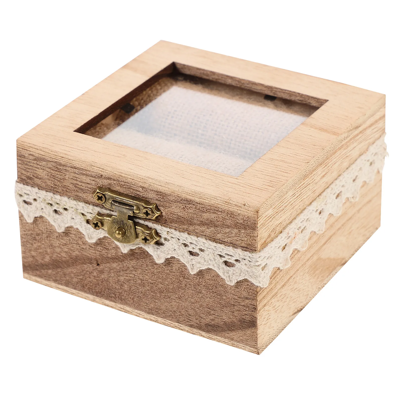 

Wooden Proposal Ring Box Stylish Jewelry Storage Container for Rings Necklaces Bracelets Wedding Anniversary Valentine Gift