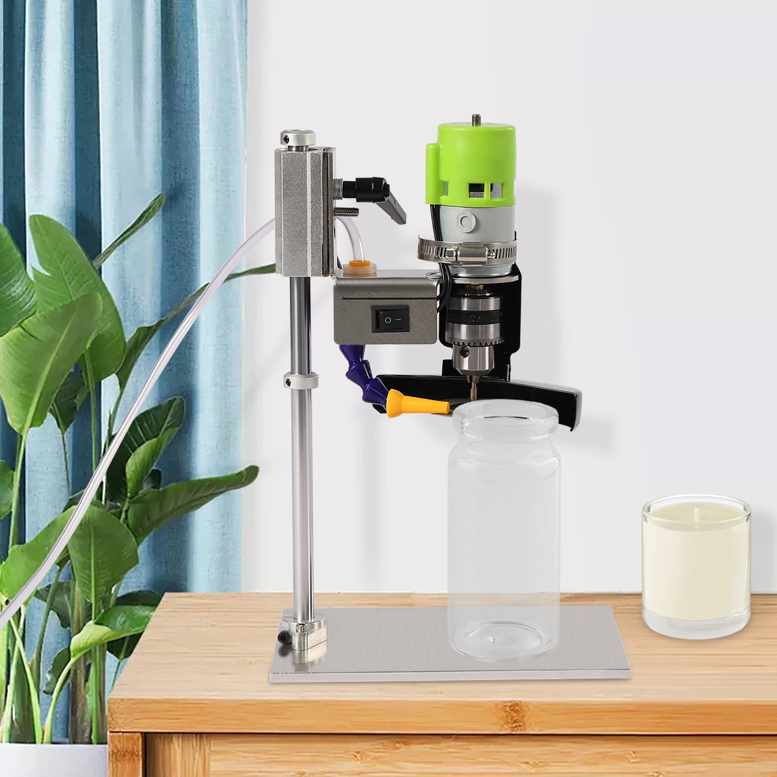

Silver+Fluorescent Green Glass Bottle Cutter Stainless Steel - 150W Pure Copper Motor (6000R/Min), Seven-Speed Adjustment
