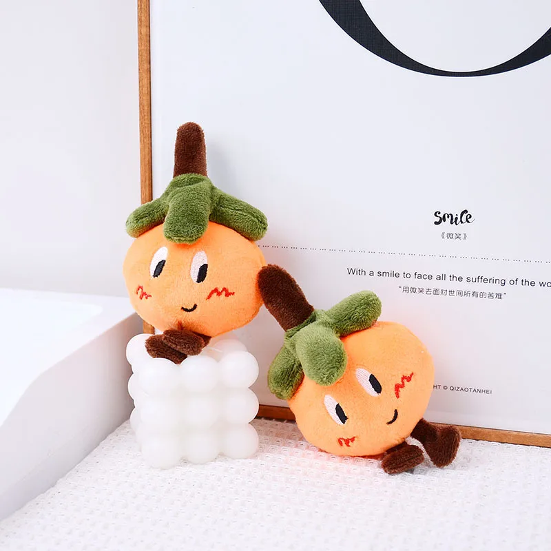 New cute little persimmon plush toy bag hanging decorate machine doll lifelike persimmon good creative baby Soothing Doll gift