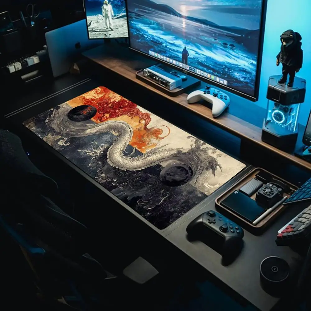 

Dragon Travels the World Mouse Pad Large Gaming Mouse Pad Keyboard Gamer Rubber Anti-wrinkle desk mat Non-slip Bottom Desk Mat