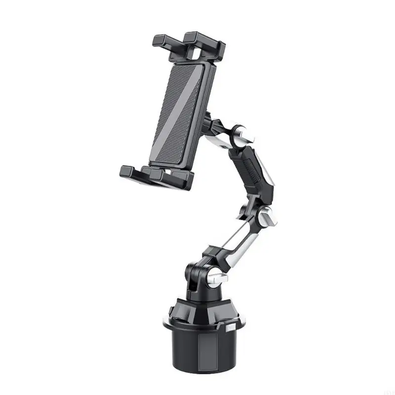  Car Device Holder With Collapsible Frame Elastic Clamp And Integrated Drink Stand