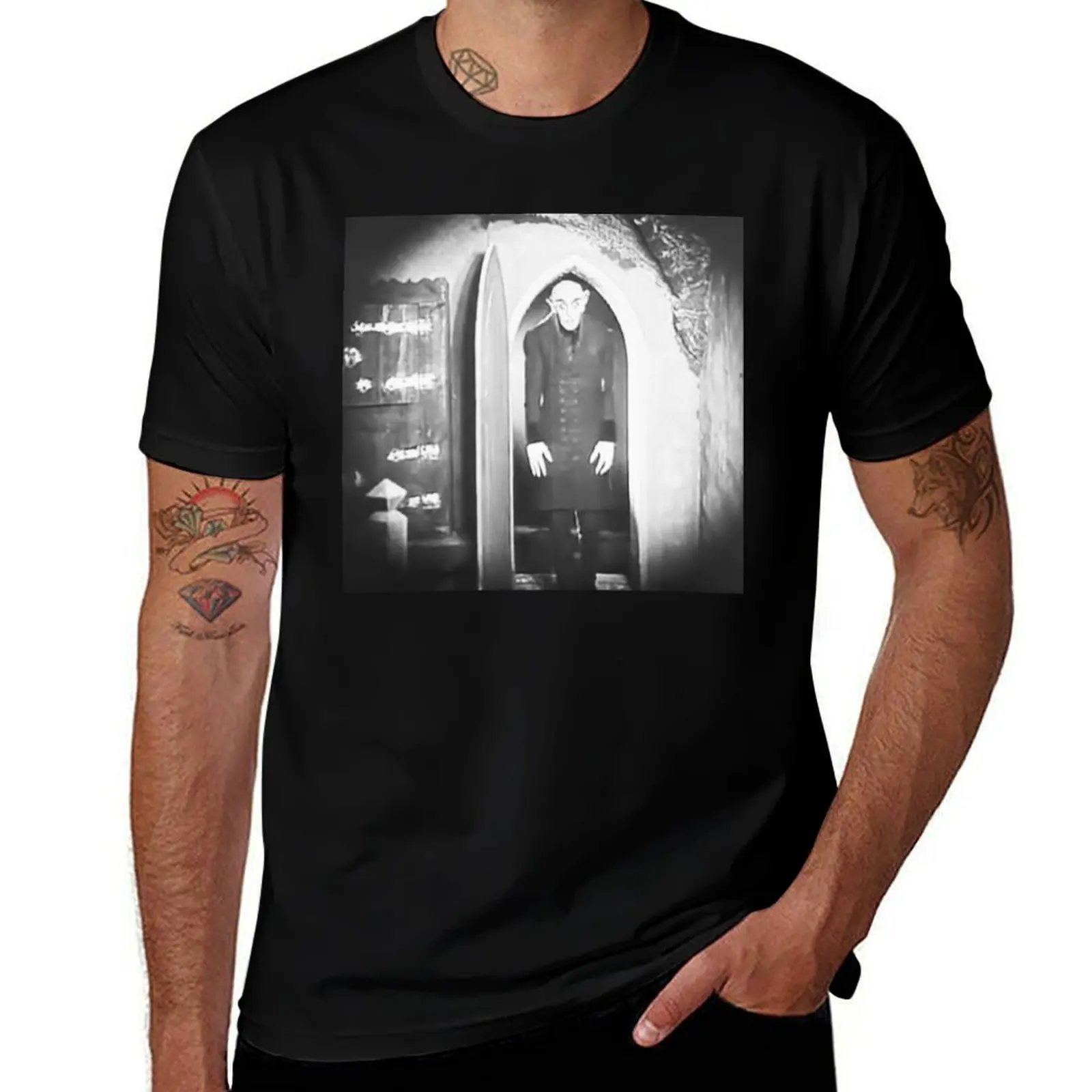 Nosferatu A Symphony Of Horrors vintage horror photo T-Shirt vintage anime shirt blue archive t shirts for men cotton