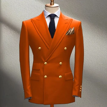 Blazer bleu marine pour hommes, couleur unie, veste Slim, mo...