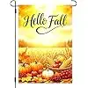 Thankful Garden Flag Fall Decorations Outside 12x18 Double Sided llz