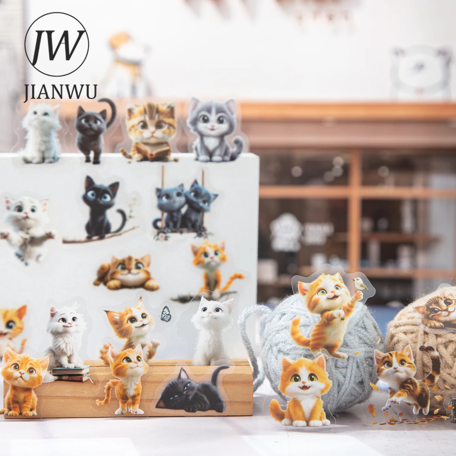 

JIANWU Meow Meow кукла серии Kawaii кошки пейзажный материал коллаж скрапбук наклейка для домашних животных креативный DIY журнал канцелярские принадлежности