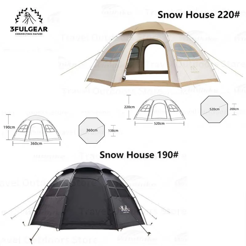 3F UL GEAR Outdoor Hemispherical Tent 2023 New 210D Dome 3-4 People Camping Tent 4-Seasons Waterpfoof PU3000 Hiking Travel Tent