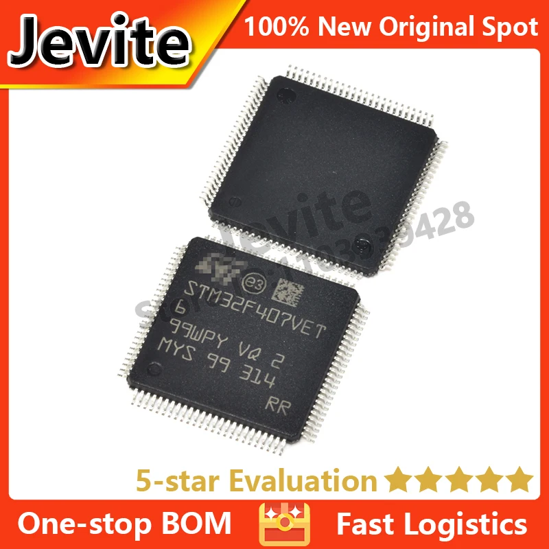 

Jevite 100% New Original electronics Controller IC 5-10 units/lote 407VET6 STM32F407VET6 LQFP-100 32-bit MCU