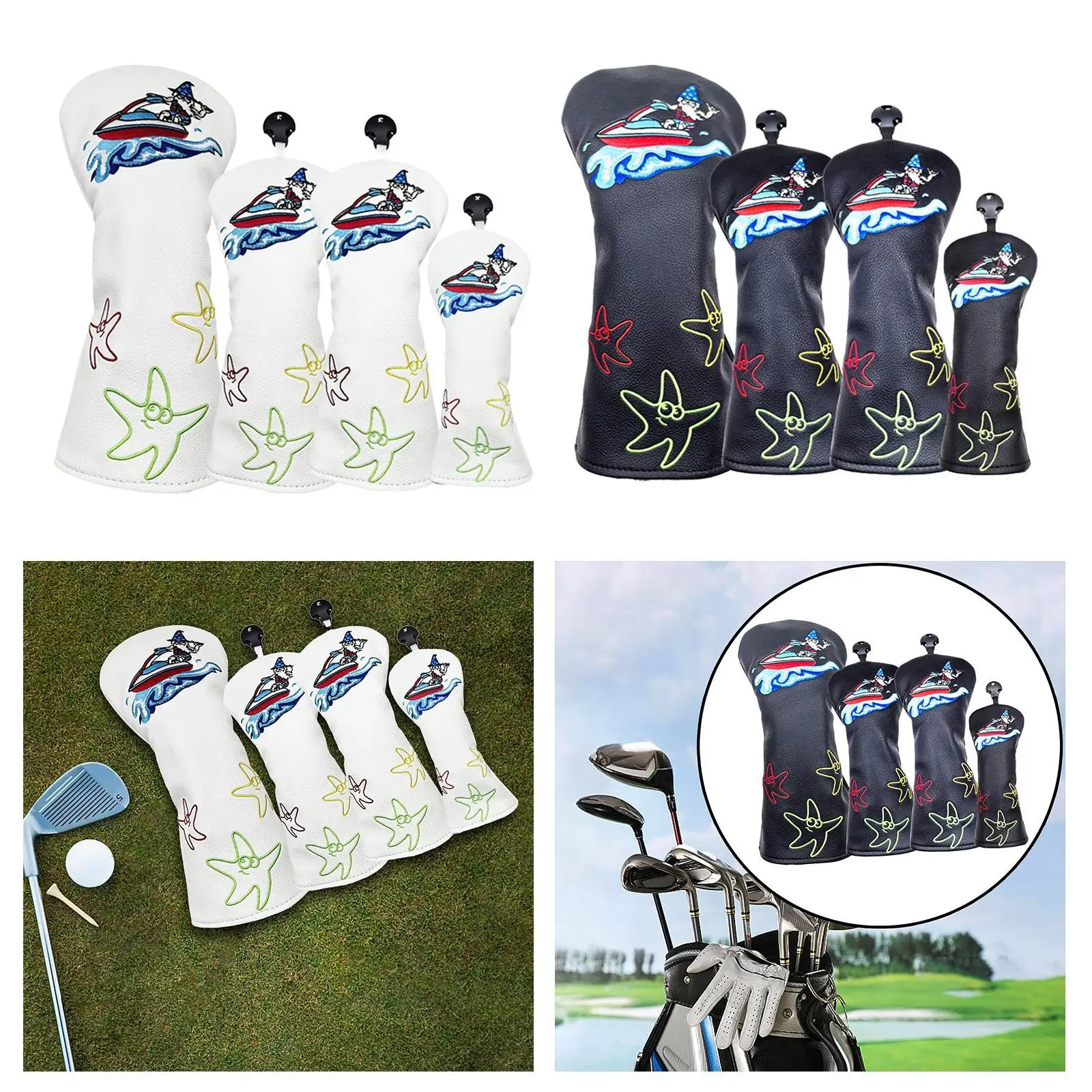 

4 Pack Waterproof Golf Head Covers for Adults Outdoor Sports