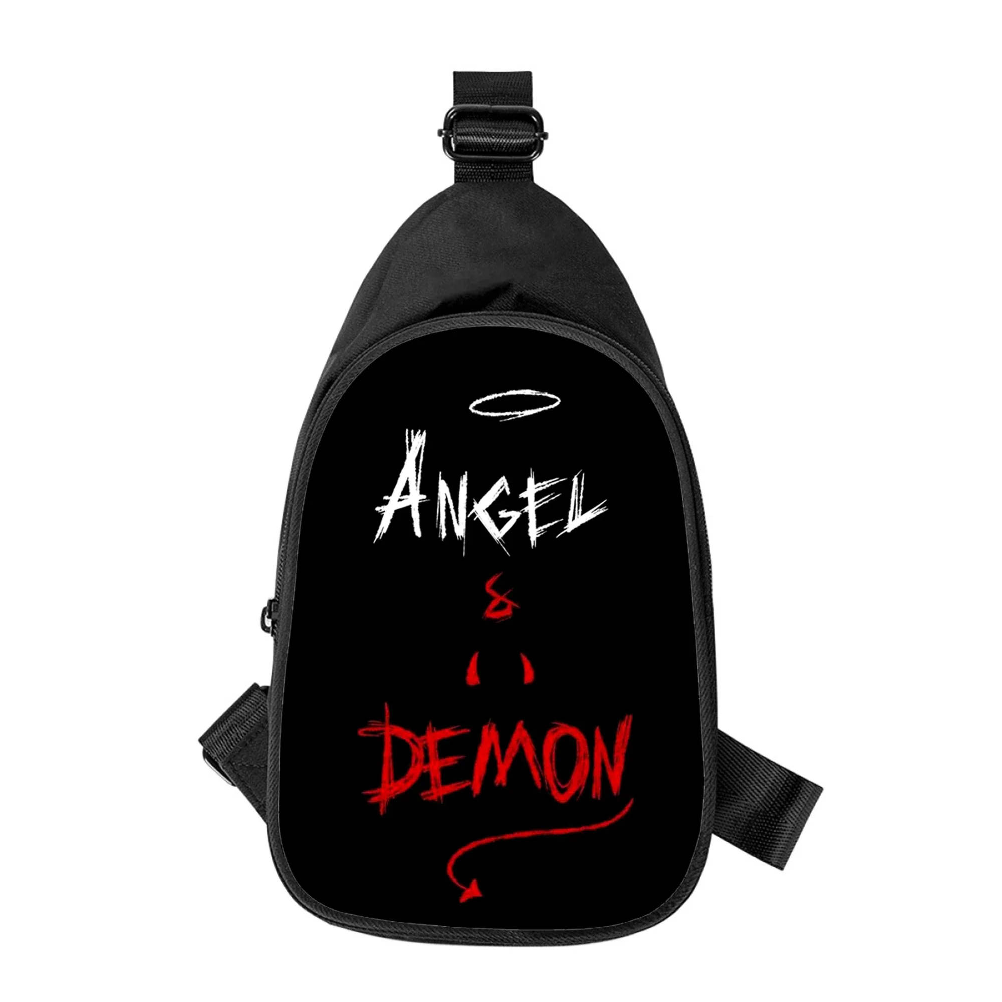 Dämon Lucifer Morningstar Print neue Männer Kreuz Brusttasche diagonal Frauen Umhängetasche Ehemann Schule Hüft tasche männliche Brust packung