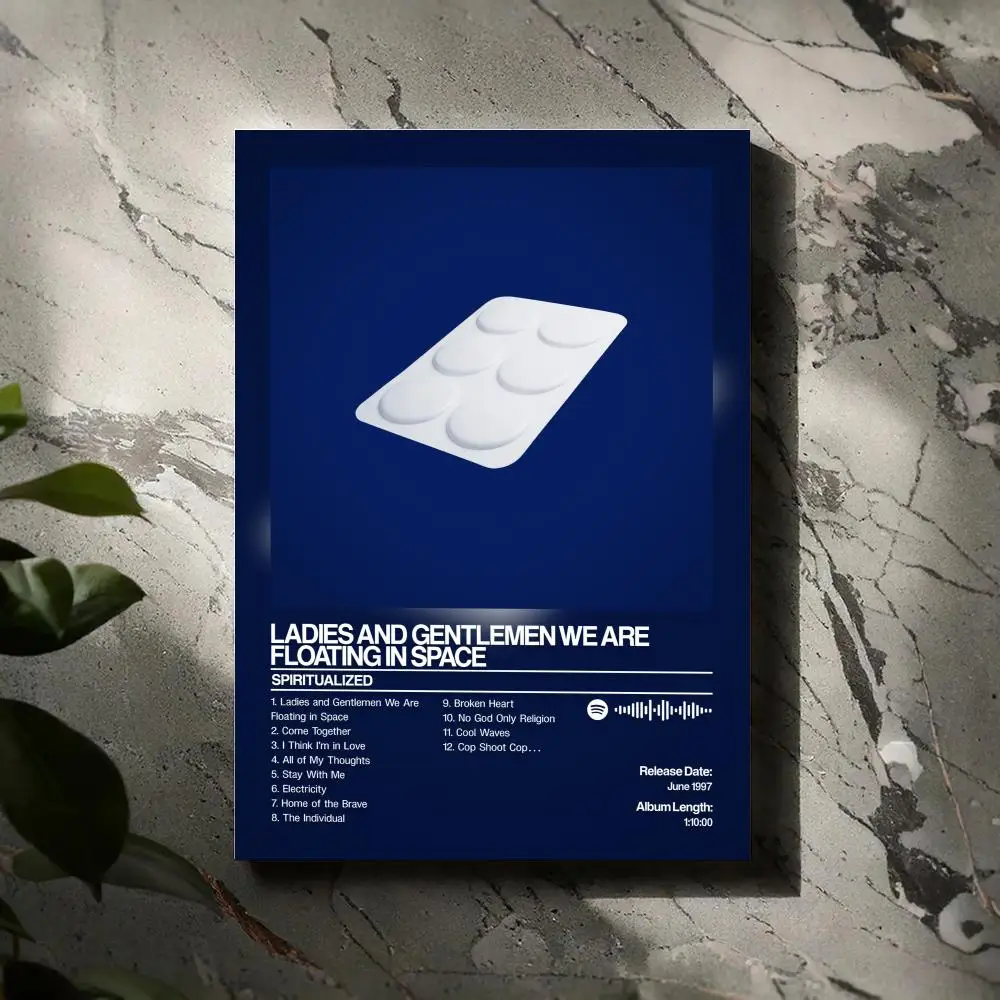 

Spiritualized Poster Prints Canvas Painting Wall Art Picture Living Room Home Decor Tracklist Music Album Cover