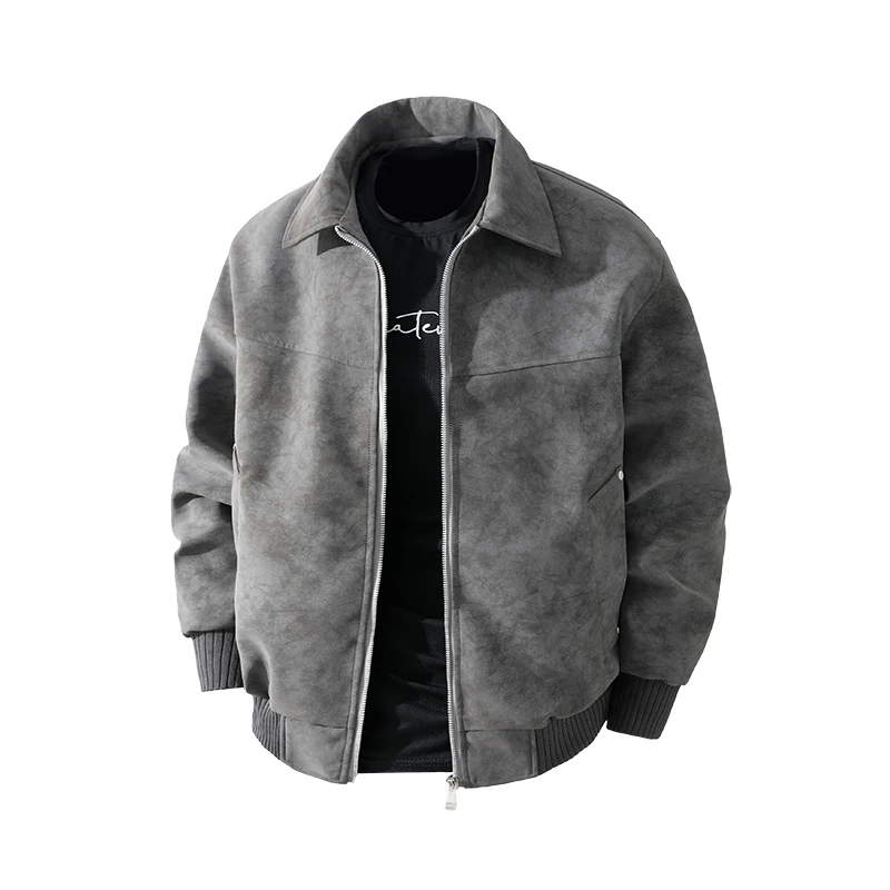 Workwear oversized coat for men Spring/Autumn 2026 new style casual jacket - versatile and loose PU leather jacket