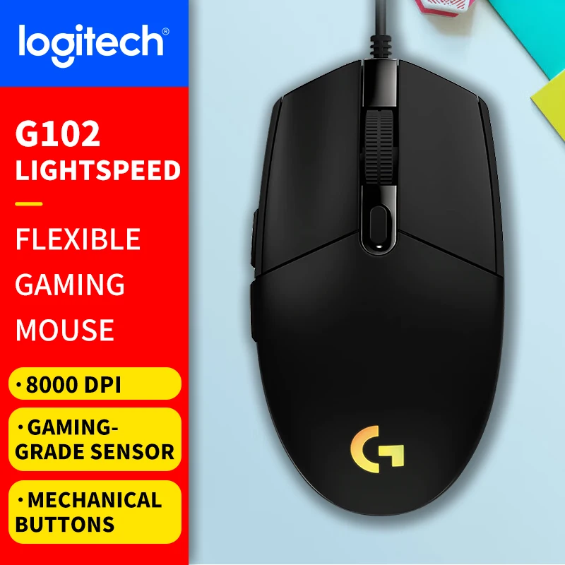 Беспроводная проводная игровая мышь серии Logitech (G) для ноутбука, механическая мышь для киберспорта G102\G203\G304\G305\G402 модель