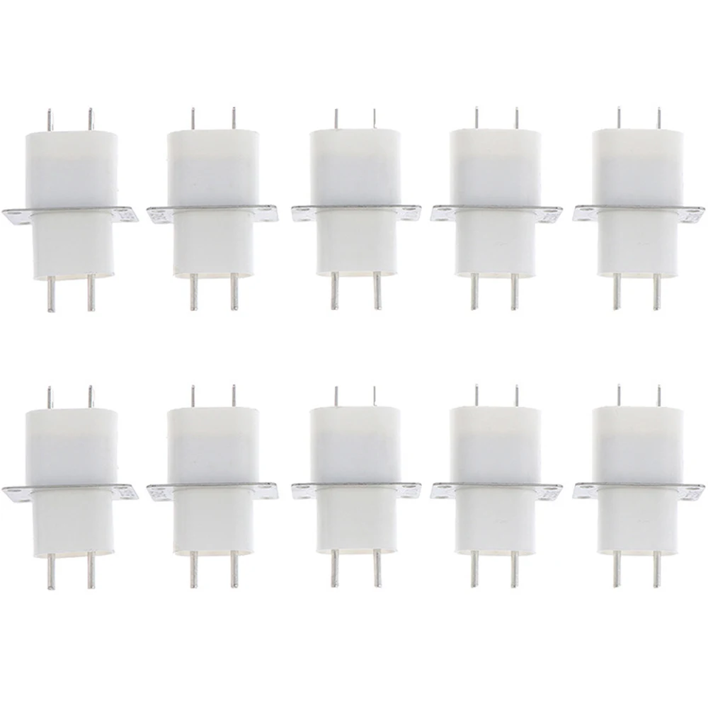 10 PCS White 4 Pins Microwave Oven Magnetron Socket Pin Filament Socket Electronic Magnetron Pin Has Penetrating Capacitor