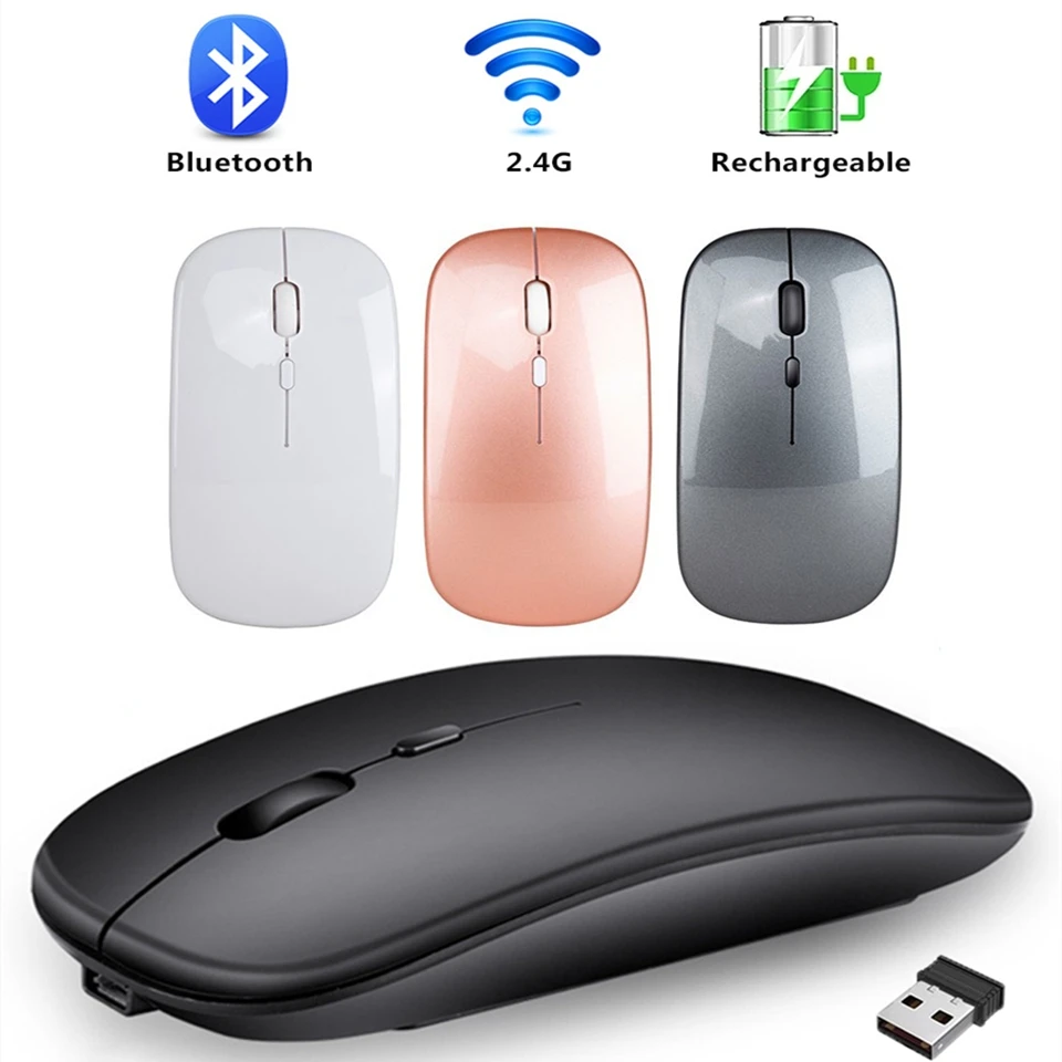 Wireless Mouse Bluetooth Rechargeable Mouse Wireless Computer Silent Mouse Ergonomic Mini Mouse USB Optical Mice For Laptop PC