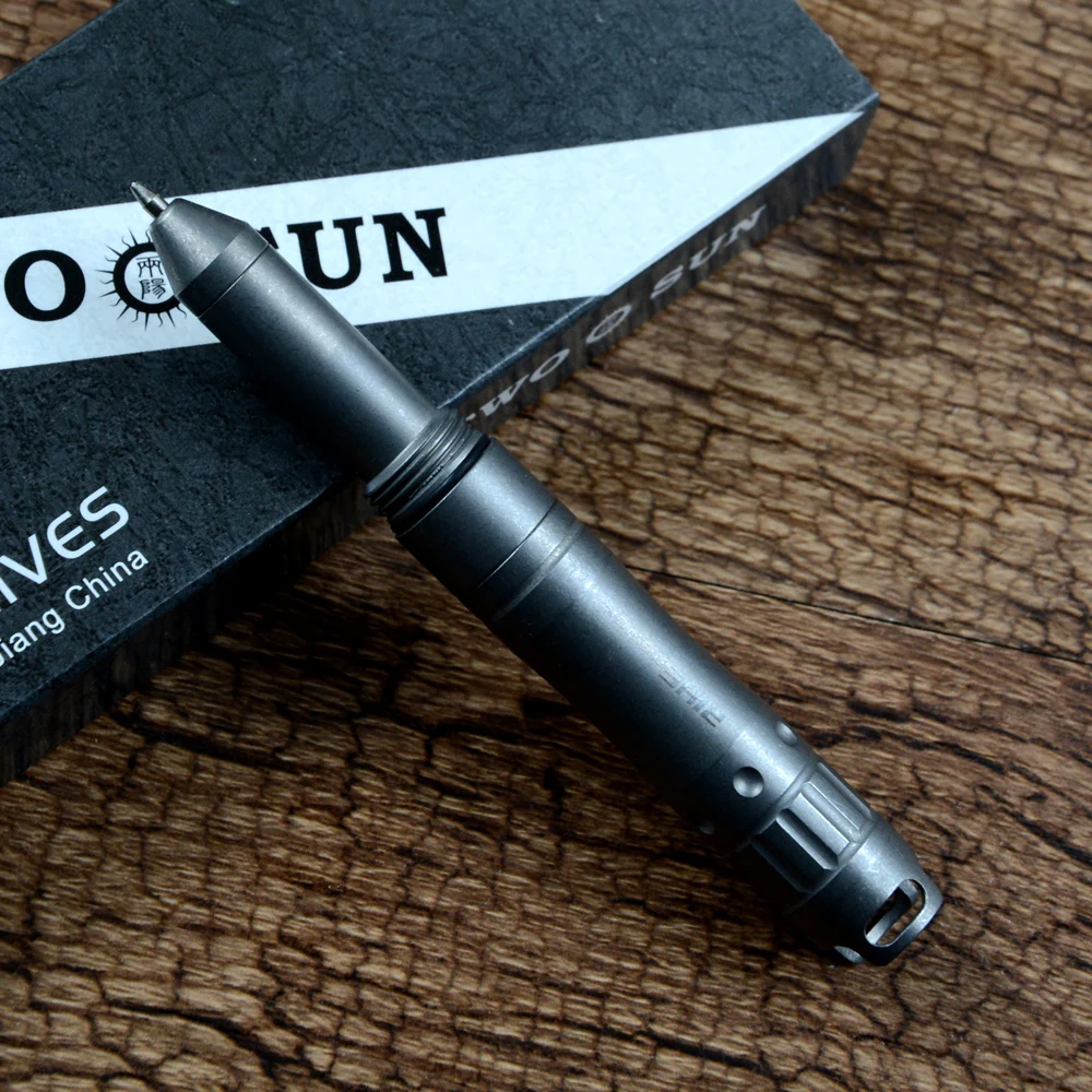 TWOSUN PEN58 Tactical Pen Outdoor with Whistle TC4 Titanium Defense Tool