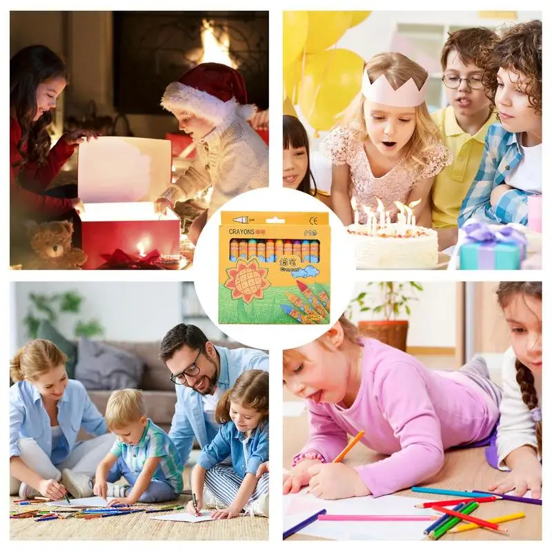 24 hitungan kotak krayon seni krayon untuk grafiti berbagai warna ramah lingkungan krayon balita warna kreasi tidak berbau