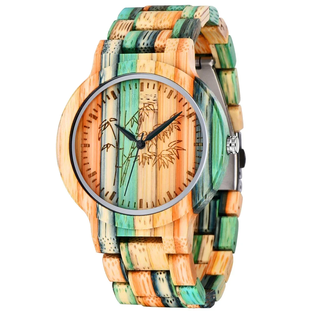 Luxury Color High-end Customized Bamboo Wood Men's Watch New Fashionable and Casual Men's Accessory Watch