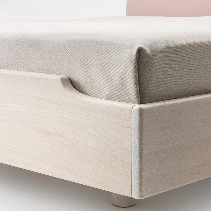 Nordic ash suspended simple modern homestay upholstered backrest without bedside oak black walnut low