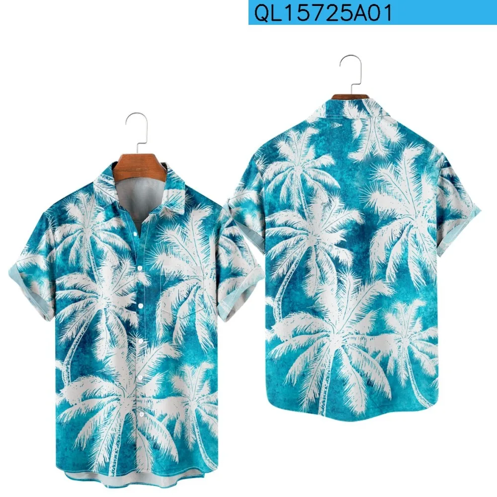 Men's Shirts Romantic beach Hawaiian Shirts With Pockets Summer Plus Size for Men And Women Casual Streetwear