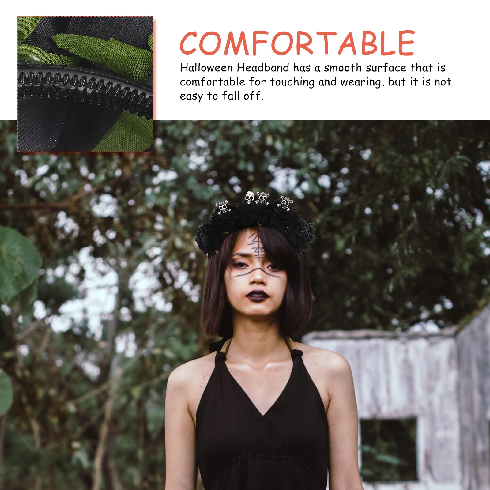 

Skull Flower Headband Headbands for Halloween Photo Props Accessories Cosplay Supplies Hair Hoops Festival Headdress Decor