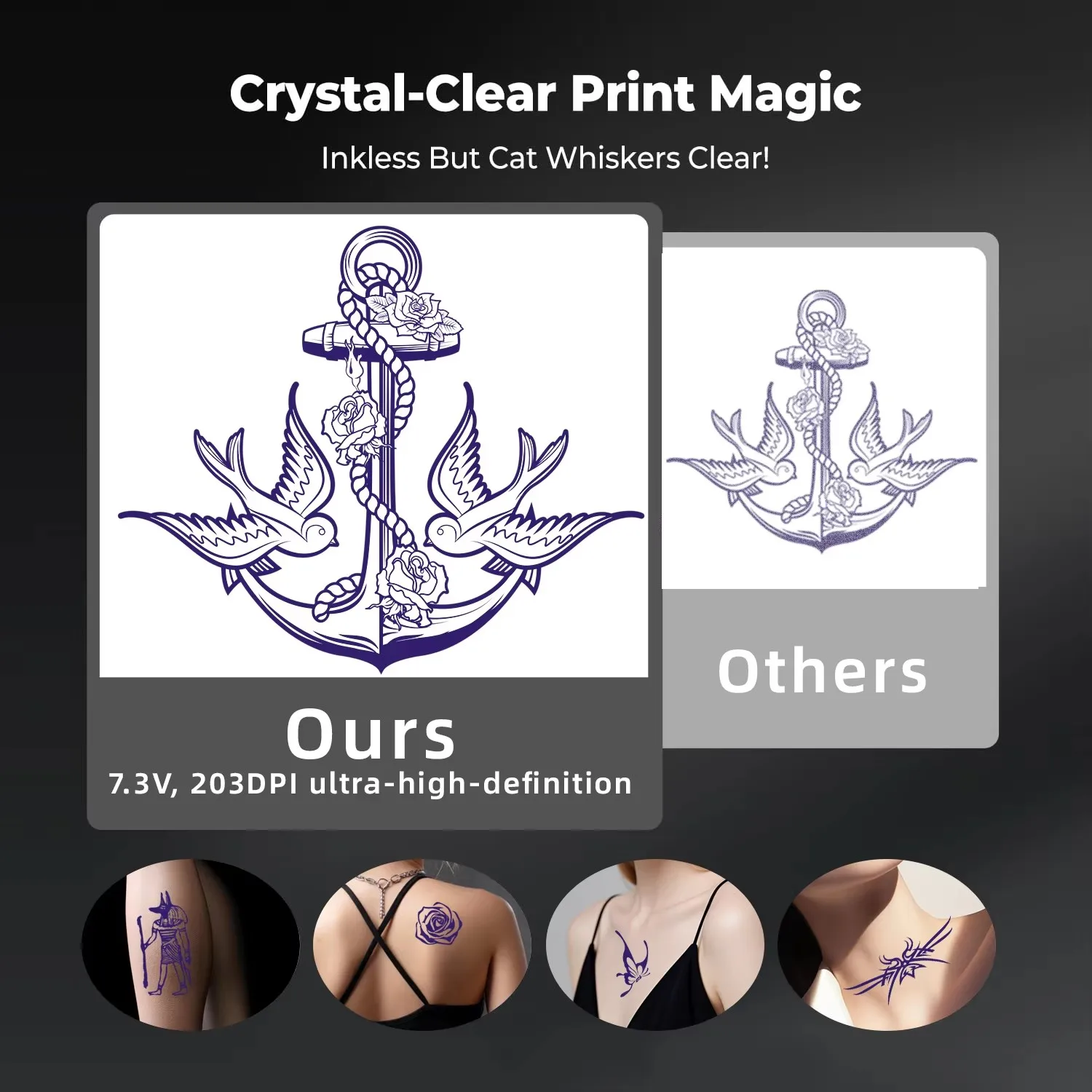 Трафаретный принтер для татуировки, беспроводной термопринтер для татуировки, совместимый с телефоном/планшетом/ПК, подходит для начинающих татуировщиков