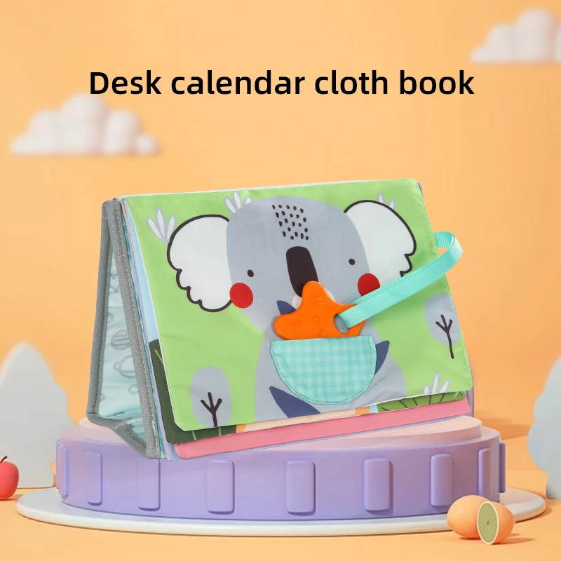 Illuminazione del bambino, Puzzle e calendario per la prima educazione Baby Head Up Practice Training, libro di stoffa a strappo