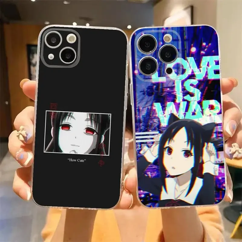 Kaguya Love Is War Phone Case For iPhone 11 12 Mini 13 14 Pro XS Max X 8 7 6s Plus 5 SE XR Transparent Shell